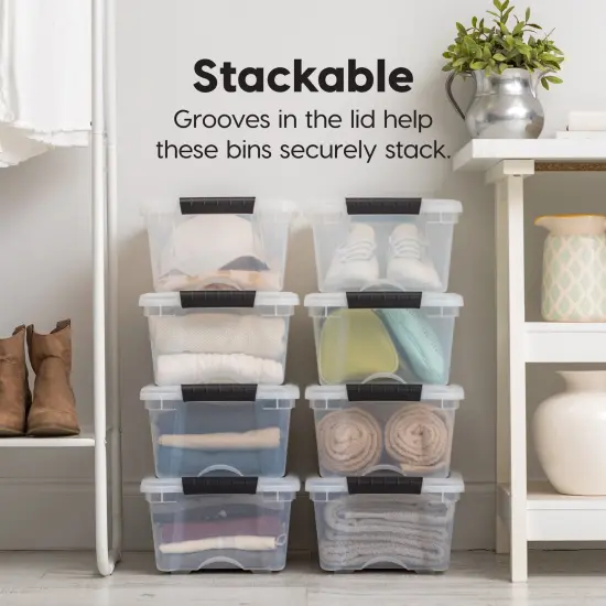 IRIS USA 12.95qt Clear View Plastic Storage Bin with Lid and Secure Latching Buckles {5}