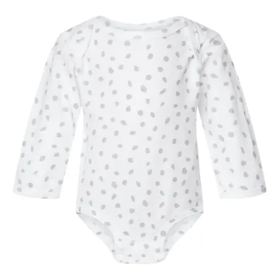 Rabbit Skins&reg; Infant Fine Jersey Long Sleeve Bodysuit White spot {1}