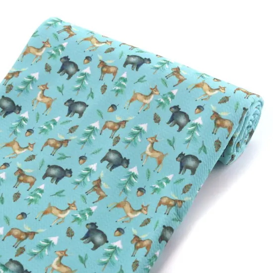 Winter Woodland Animals Bullet Fabric 1 yard {5}