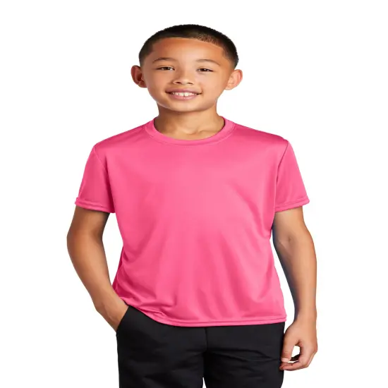 Port & Company&reg; Youth Performance Crew Neck Short Sleeve Tee Neon pink {1}