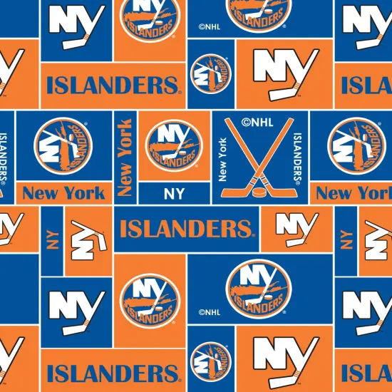 Sykel Enterprises NHL Team Fleece Blanket Fabric-New York Islanders Geometric Fleece Fabric {1}