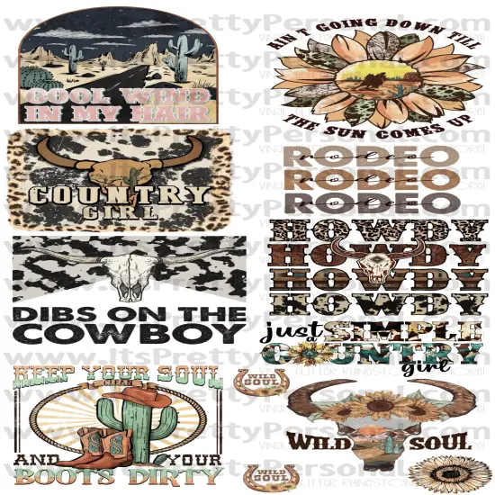 DESIGN #12- Western DTF Gang Sheet 22"x48" (Fabric Transfers) {1}