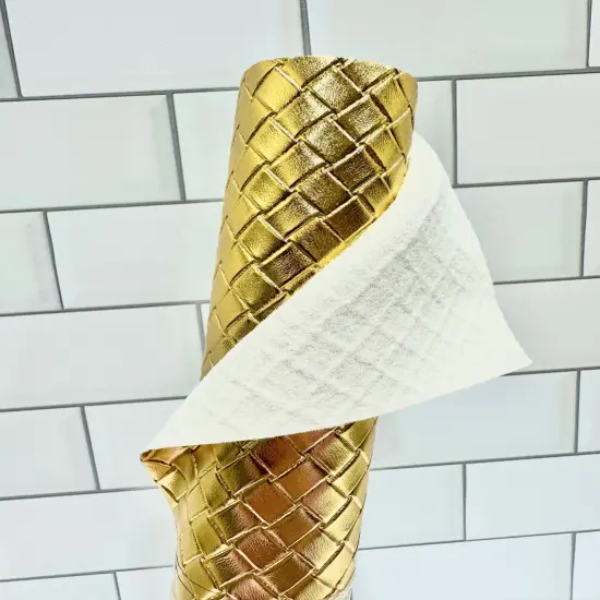 Gold Diamond Weave Vinyl {1}