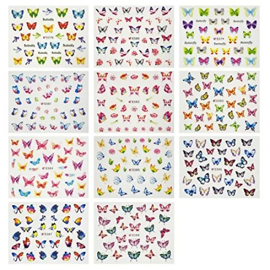 Wrapables Colorful Butterfly Nail Stickers 3D Butterfly Nail Art (330+ Nail Stickers/11 sheets) {2}