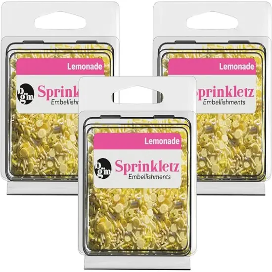 Buttons Galore Sprinkletz DIY Craft Embellishment Polymer Clay Pieces For Slime & Crafts 36 Grams - 3 Packs of Lemonade {1}