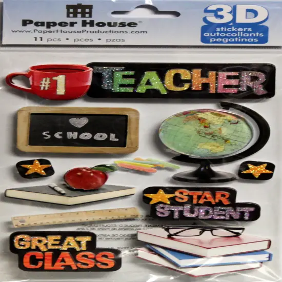 Paper House #1 Teacher Dimensional 3D Stickers {1}