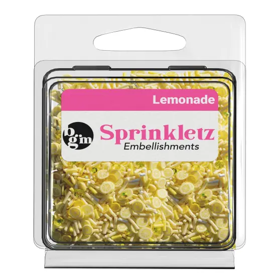 Buttons Galore Sprinkletz DIY Craft Embellishment Polymer Clay Pieces For Slime & Crafts 36 Grams - 3 Packs of Lemonade {2}