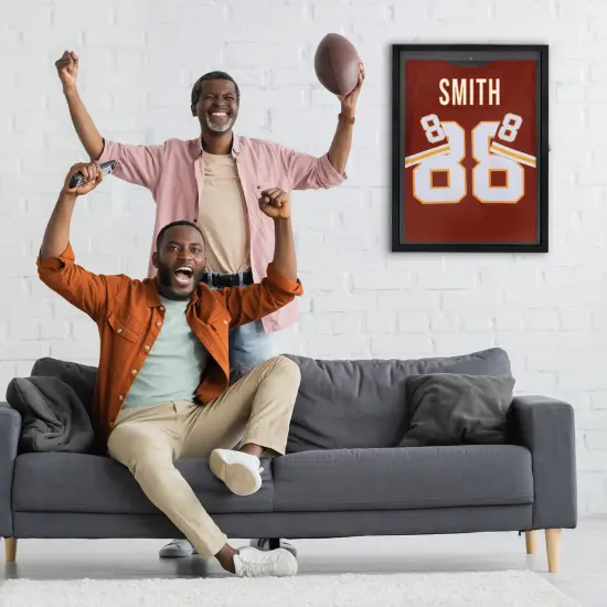 Americanflat 23x31 Lockable Jersey Display Case - Jersey Shadow Box Frame - Includes Built-in Hook for Jersey - Anti-Theft Lock - Polished Plexiglass Cover - Hanging Hardware - Black {6}