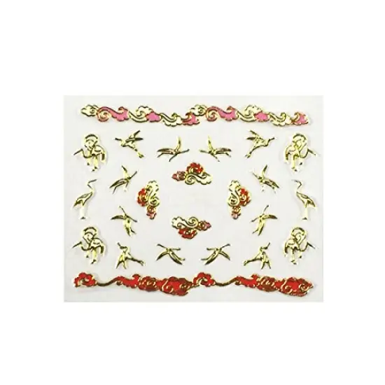 Wrapables Nail Art Nail Stickers - Asian Inspired Cherry Blossons (set of 6) {6}