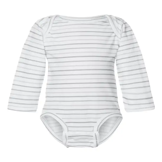 Rabbit Skins&reg; Infant Fine Jersey Long Sleeve Bodysuit Shadow stripe {1}