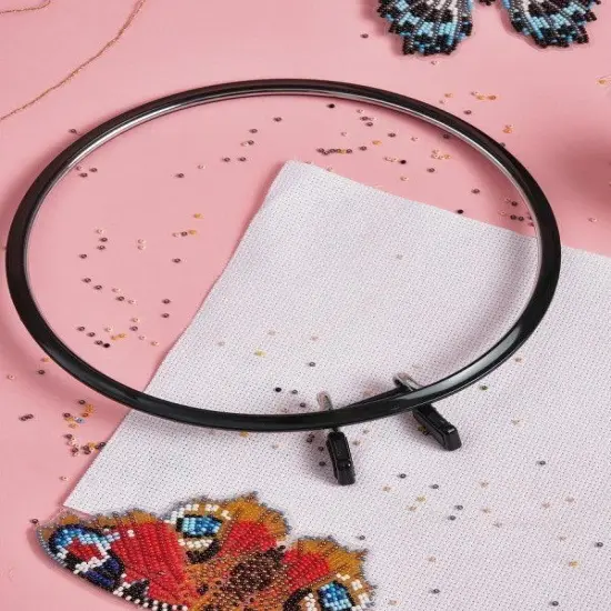 Medium Spring Metal Embroidery Hoop Nurge 160-2 Deep Black {2}