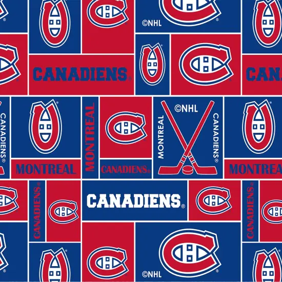Sykel Enterprises NHL Team Fleece Blanket Fabric-Montreal Canadiens Geometric Fleece Fabric {1}