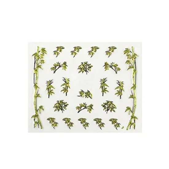 Wrapables Nail Art Self-Adhesive Nail Stickers 3D Nail Decals - Asian Inspired Cherry Blossoms, Bamboos & Cranes (3pk) {3}