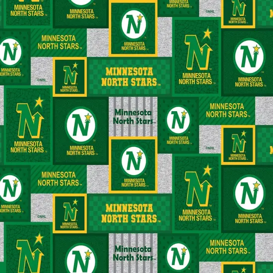 Sykel Enterprises NHL Team Fleece Blanket Fabric-Minnesota North Stars Patch Design Fleece Fabric {1}