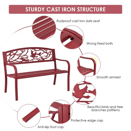 Patio Garden Bench Park Yard Outdoor Furniture {5}