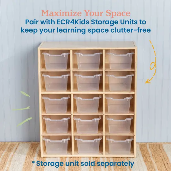 Scoop Front Storage Bins, Multipurpose Organization, 15-Pack Clear {5}