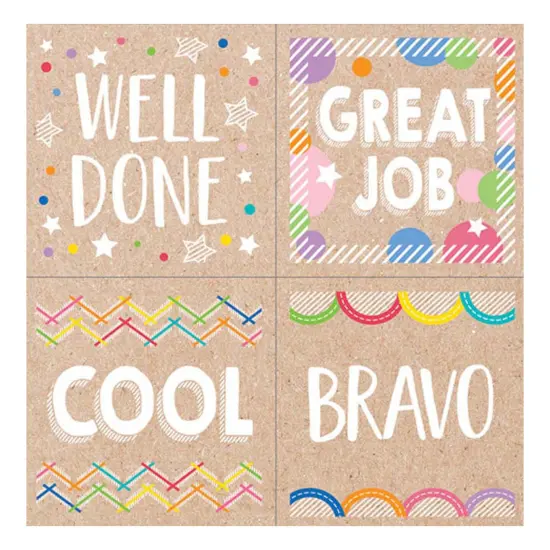 Krafty Pop Colorful Kraft Reward Stickers, 60 Per Pack, 6 Packs {3}