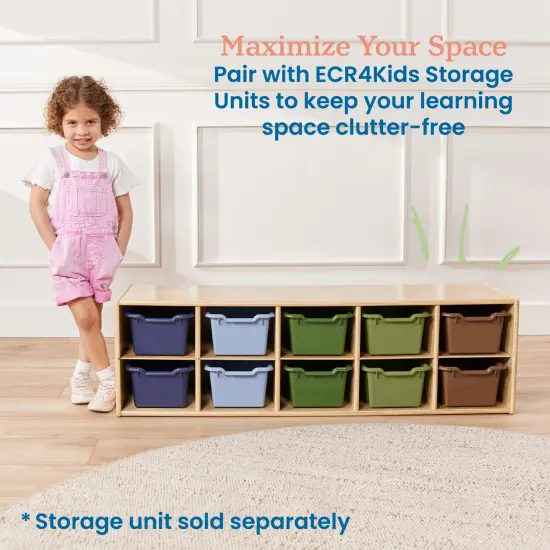 Scoop Front Storage Bins, Multipurpose Organization, 10-Pack Earthtone {5}