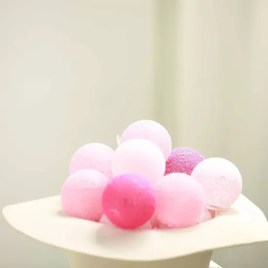 20 LED Cotton Globe Battery Operated String Lights {4}