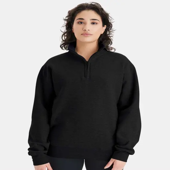 Champion&reg; Powerblend Quarter-Zip Sweatshirt Black {4}