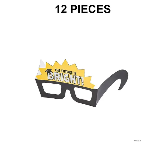 6 1/4" x 4 3/4" The Future is Bright Graduation Paper Glasses 12 Pc. {1}