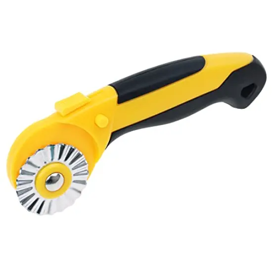 45mm Rotary Cutter with 9 Pieces Extra Blades Automatic Fabric Roller Cutter Perforator Crochet Edge Pinking Rotary Blades for Quilting, Sewing, Crafting {1}