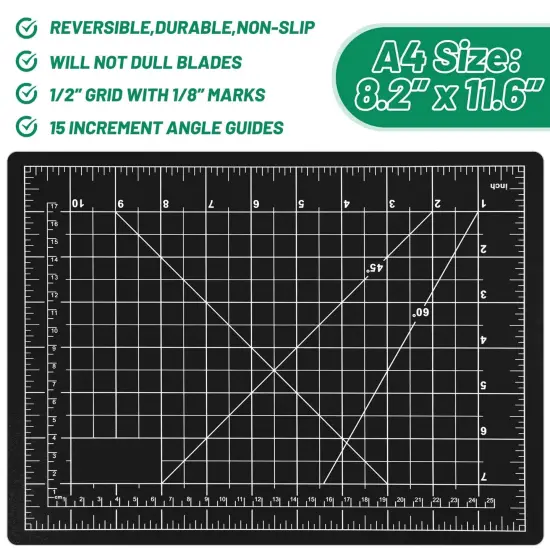 Exacto Knife with Hobby Mat for Crafts, Self Healing Cutting Mat Hobby Knife with 30 PCS Exacto Blades Precision Knife for Art and Crafts Paper Scrapbooking Stencil (Black) {1}
