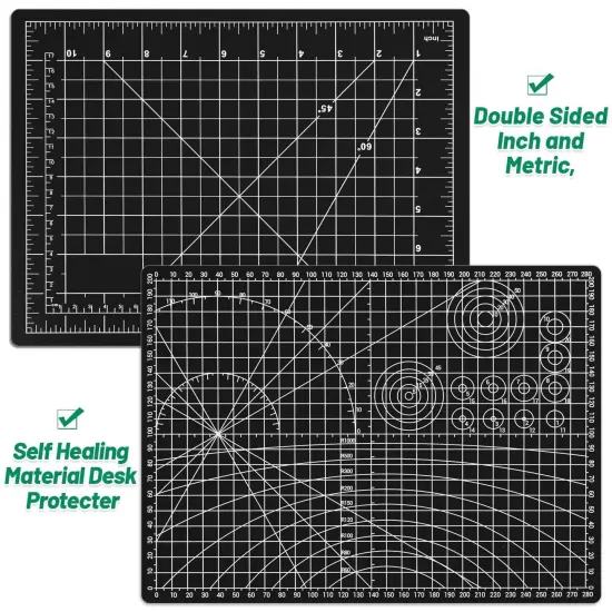 Exacto Knife with Hobby Mat for Crafts, Self Healing Cutting Mat Hobby Knife with 30 PCS Exacto Blades Precision Knife for Art and Crafts Paper Scrapbooking Stencil (Black) {3}