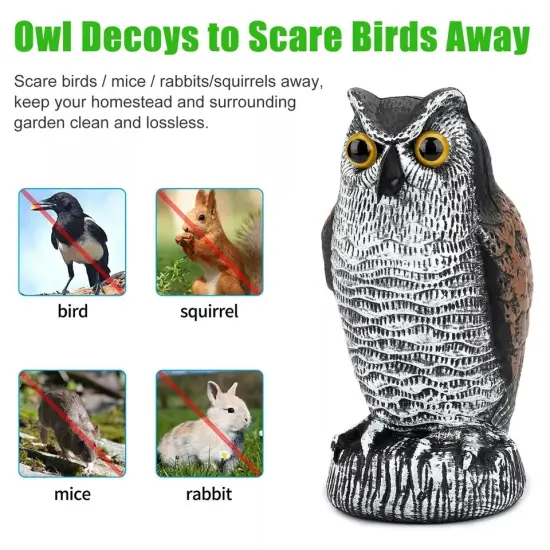 Realistic Owl Decoy Protect Garden Yard Pest Repellent Birds Scarecrow Outdoor {2}
