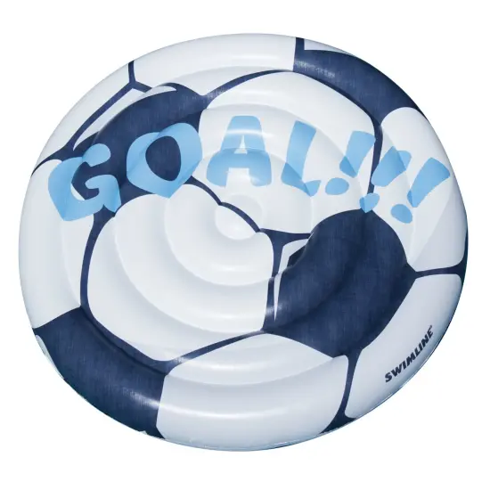 Swim Central Inflatable Giant Soccer Ball Swimming Pool Float - 60" White {1}