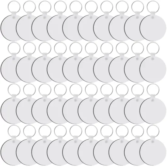 120 PCS Round Sublimation Keychain Blanks Double Side Heat Transfer Blanks MDF Blank Board Key Rings Blanks for Sublimation DIY and Craft {2}