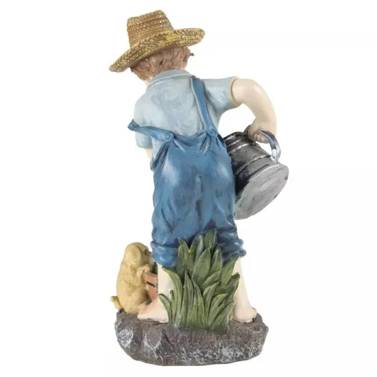 Solar Outdoor LED Light and Battery Operated Statue for Garden Patio Boy {3}