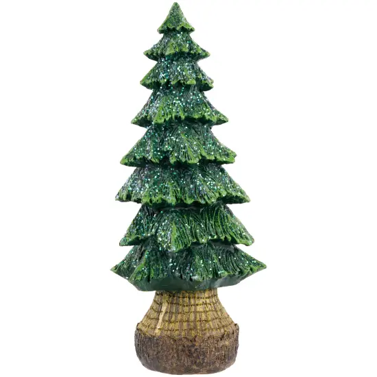 Northlight Glittered Pine Tree Christmas Decoration - 6.5" Green {1}