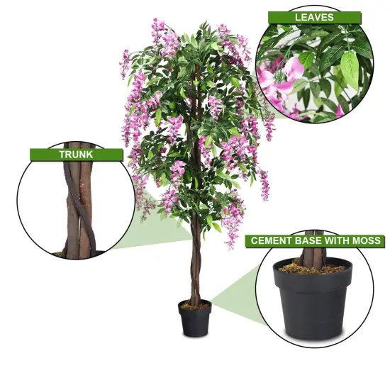 6-Feet Artificial Wistera Silk Indoor-Outdoor Tree {6}