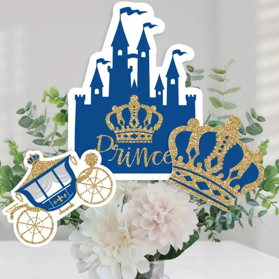 Big Dot of Happiness Royal Prince Charming - Baby Shower or Birthday Party Centerpiece Sticks - Table Toppers - Set of 15 {1}