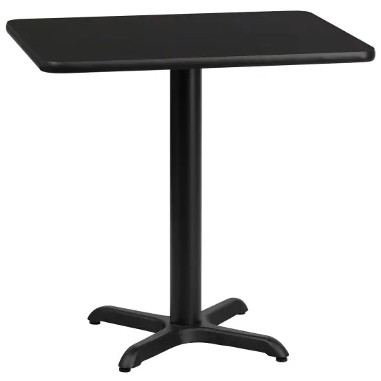 Emma and Oliver 24"x30" Rectangular Laminate Table with 22"x22" Table Height Base Black {3}