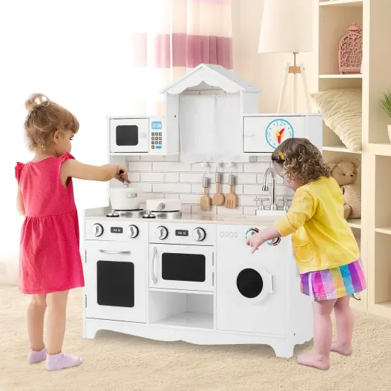 Wooden Kids Kitchen with Washing Machine {6}