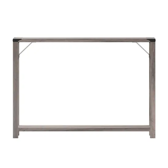 Merrick Lane Green River Modern Farmhouse Engineered Wood Sofa Table and Powder Coated Steel Accents Rustic Oak {8}