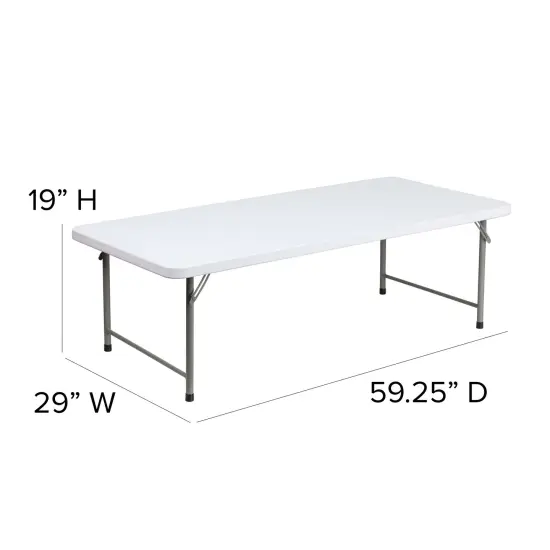 Emma and Oliver 4.93-Foot Kid's Plastic Folding Activity Table - Play Table Granite White {5}