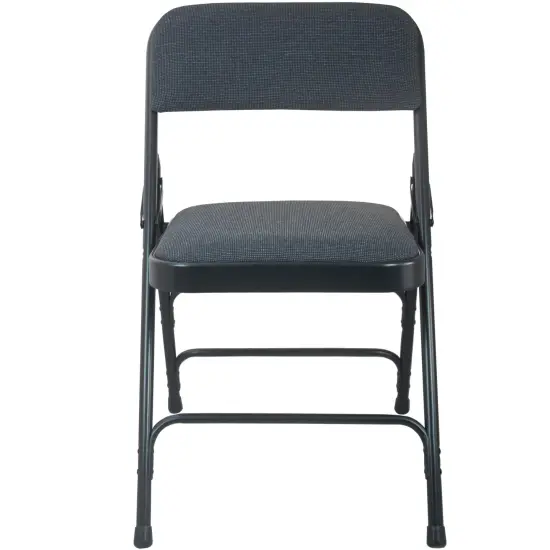 Emma and Oliver 4-pack Padded Metal Folding Chair - Fabric Seat BlackFabric/Black {2}