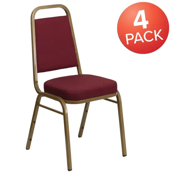 Emma and Oliver 4 Pack Trapezoidal Back Stacking Banquet Chair {5}