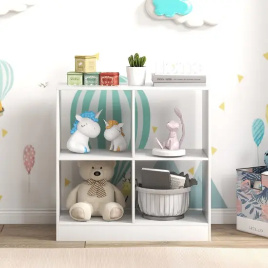 4-Cube Kids Bookcase with Open Shelves {5}