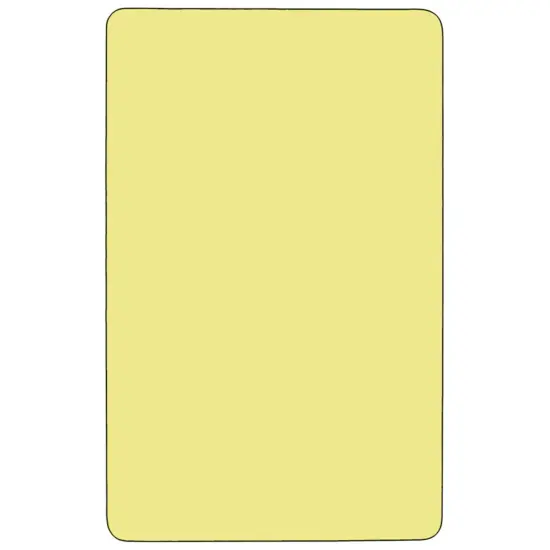 Emma and Oliver 24x48 Rectangle Laminate Adjustable Preschool Activity Table Yellow {2}