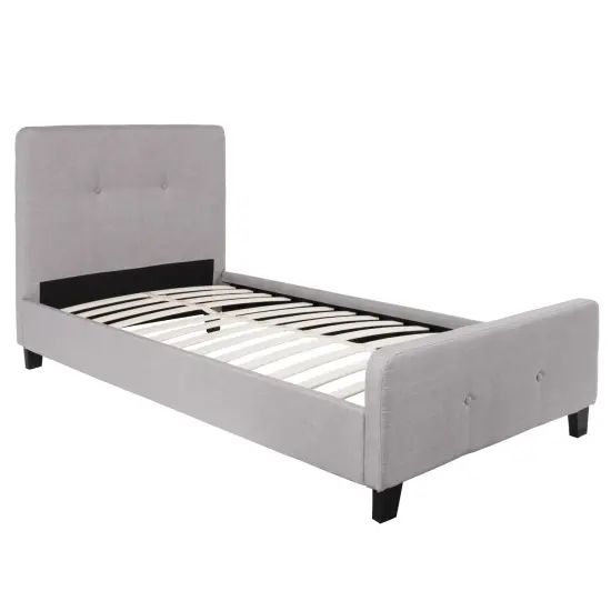 Merrick Lane Clarendon Platform Bed Contemporary Tufted Upholstered Platform Bed with Footboard {4}