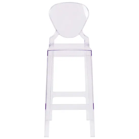 Emma and Oliver Ghost Barstool in Transparent Crystal with Tear Back {2}