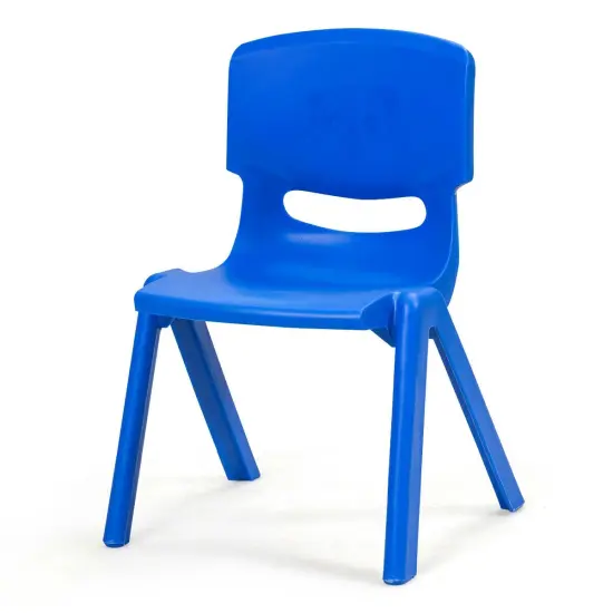 6-Pack Kids Plastic Stackable Classroom Chairs with Ergonomic Backrest Suitable for Various Occasions Blue {4}