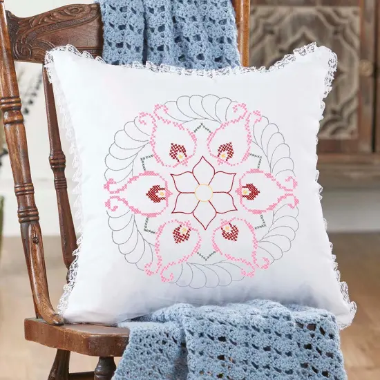 HerrschnersLydia Pillow Cover Stamped Embroidery Multi {1}