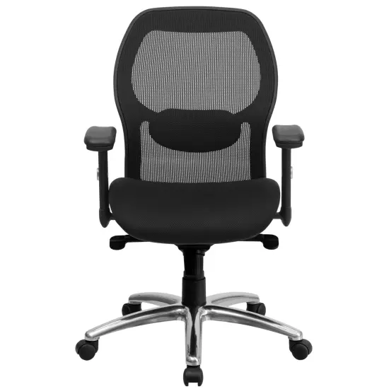 Emma and Oliver Mid-Back Super Mesh Executive Swivel Office Chair, Knee Tilt Control Black Mesh {2}