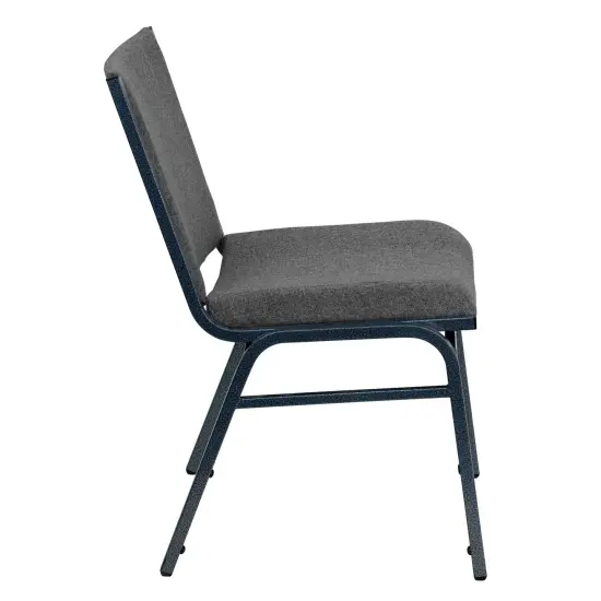 Emma and Oliver Heavy Duty Reception/Guest Stack Chair Gray Fabric {4}