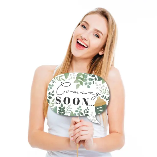 Big Dot of Happiness Boho Botanical Baby - Greenery Baby Shower Photo Booth Props Kit - 20 Count {4}